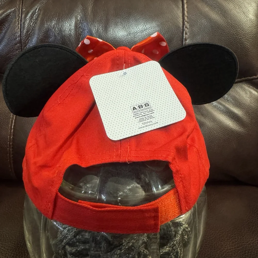 NWT Disney Minnie Mouse Adjustable Girl Hat Ears And Bow Cap - Picture 5 of 8